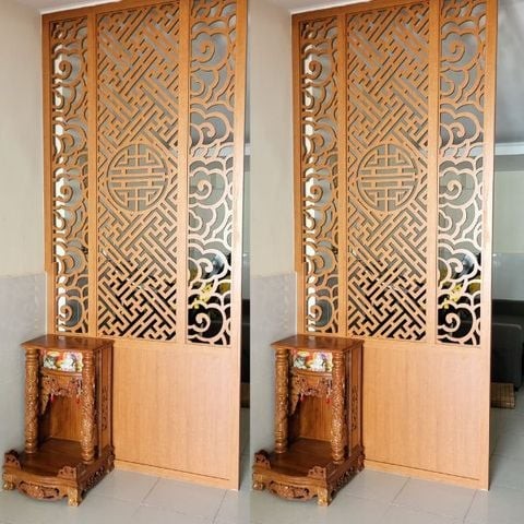 vách ngăn CNC phong thủy nội thất nhựa