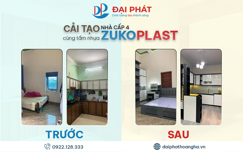 NÂNG CẤP NỘI THẤT NHÀ CẤP 4 BẰNG TẤM NHỰA ZUKOPLAST