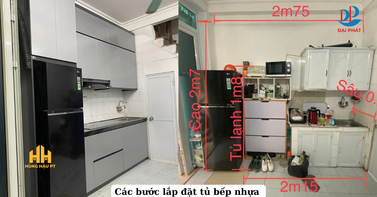 CÁC BƯỚC LẮP ĐẶT TỦ BẾP NHỰA CAO CẤP 2025