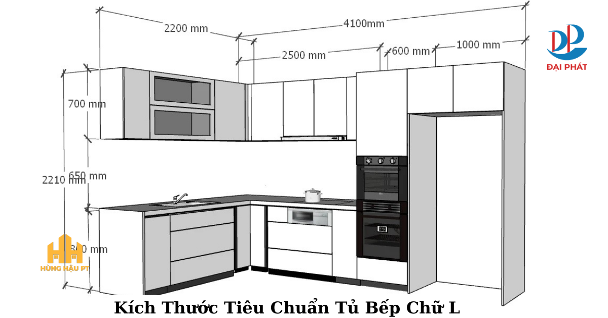Kích Thước Tiêu Chuẩn Tủ Bếp Chữ L 2025 – Chuẩn Hóa Không Gian Bếp Việt
