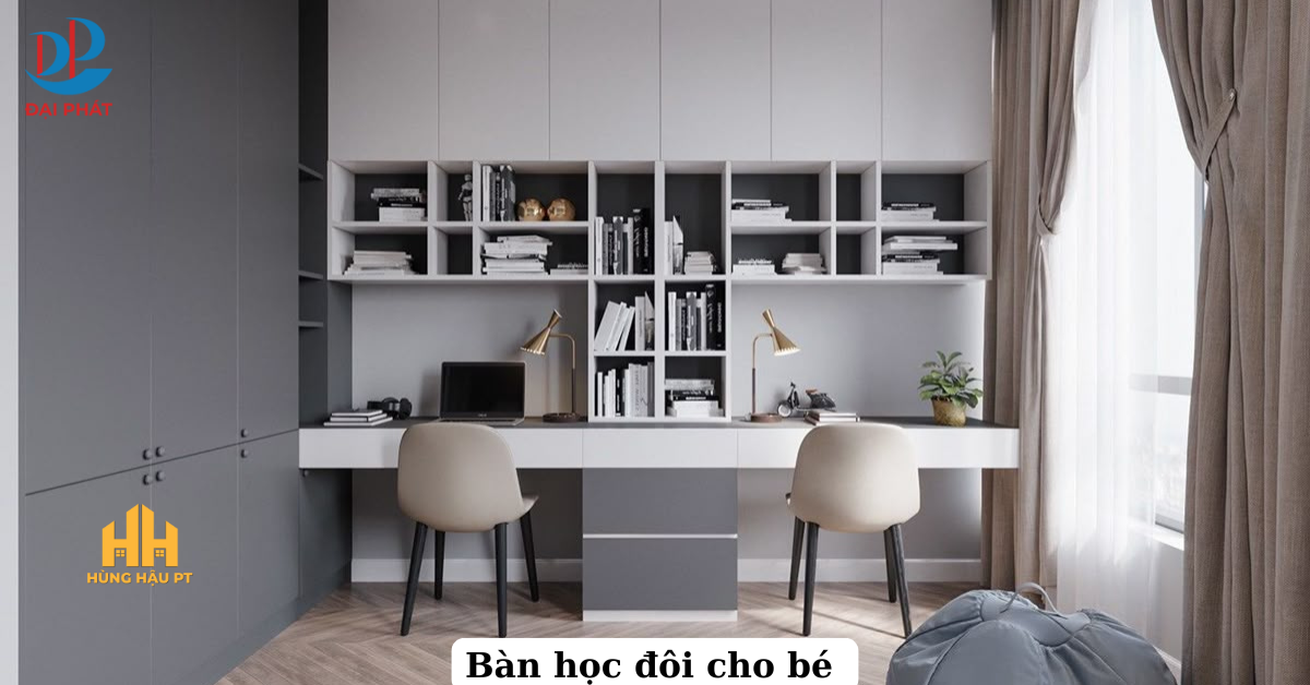 CÁC MẪU BÀN HỌC ĐÔI CHO BÉ – GIẢI PHÁP HỌC TẬP TIỆN NGHI CHO GIA ĐÌNH HIỆN ĐẠI 2025